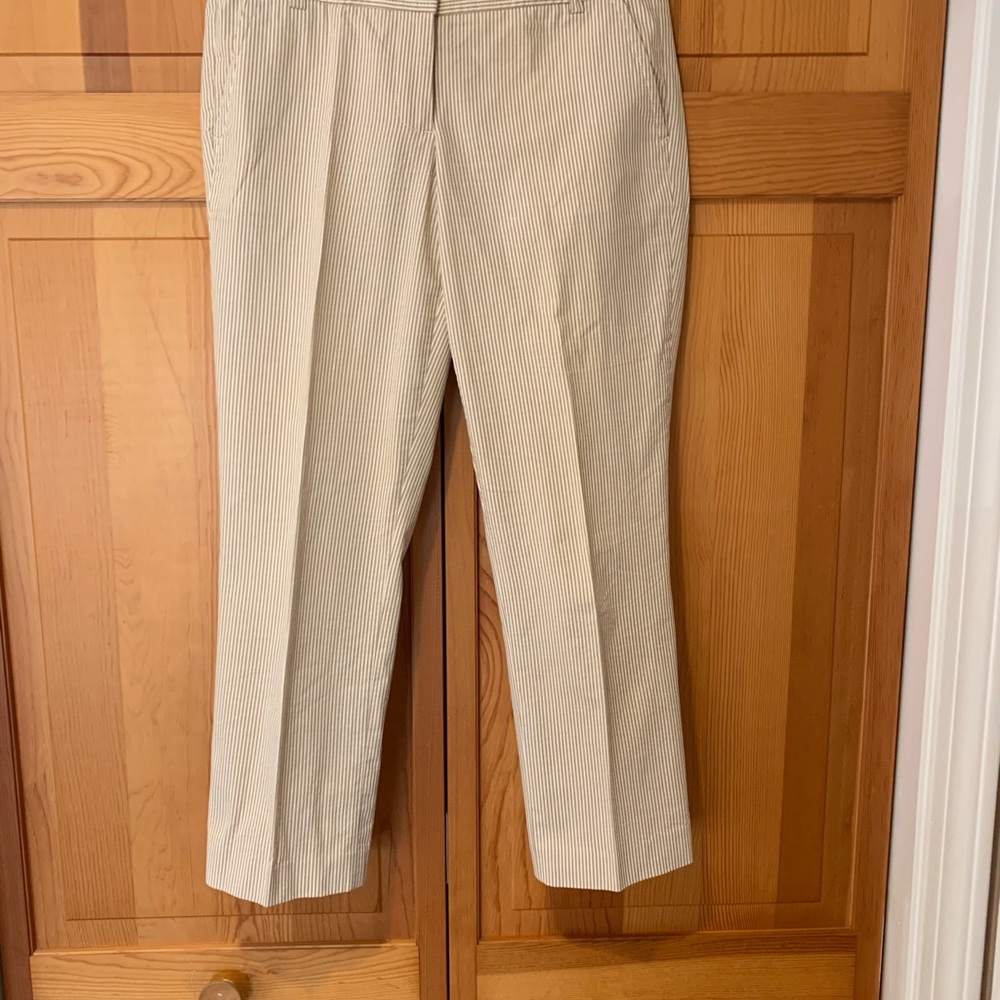 J Crew Tan/cream city fit ankle length pants